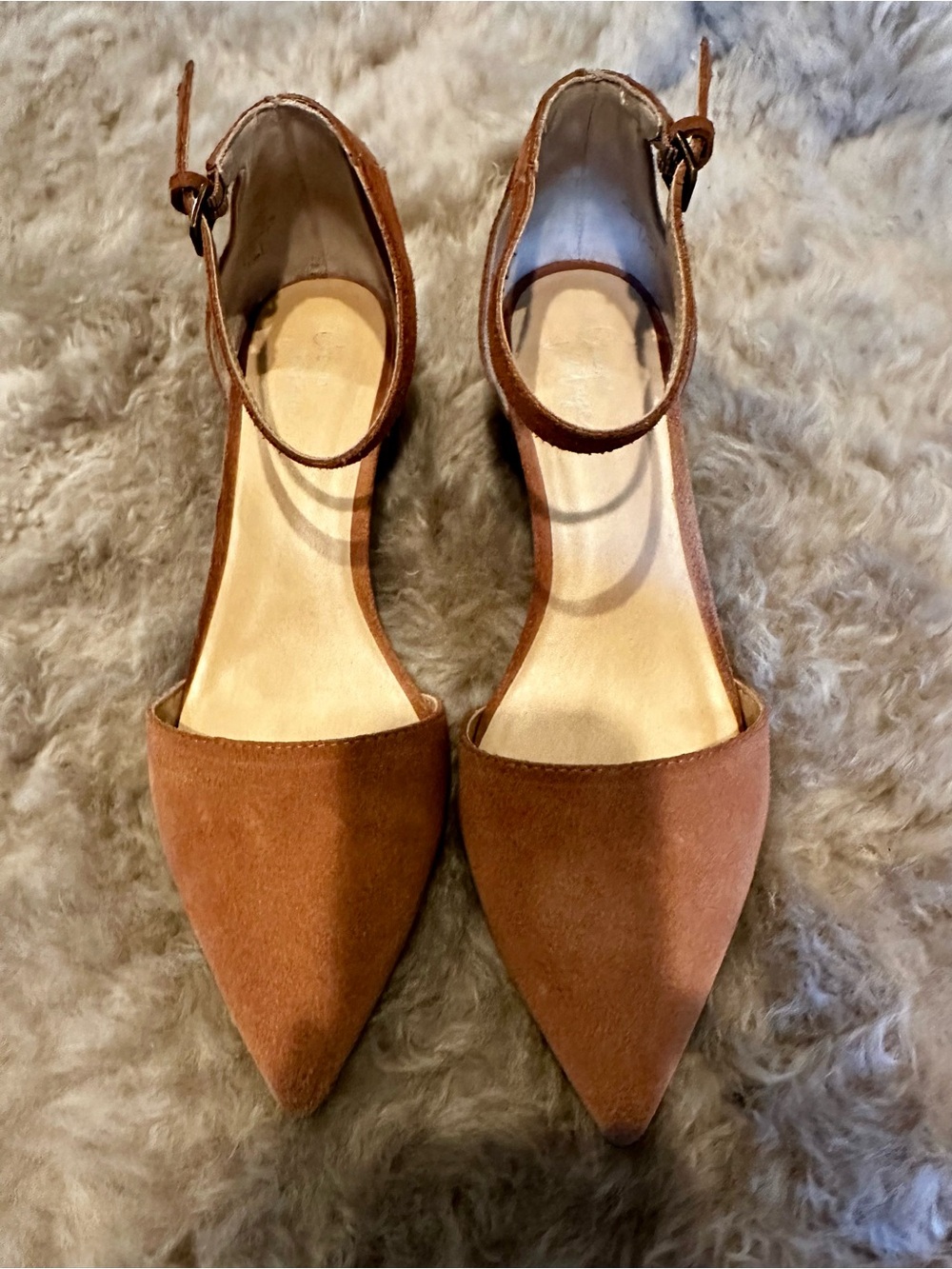 Crown Vintage | Tan Suede Block Heels